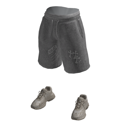 Distressed Cross Shorts w/ Sneakers
