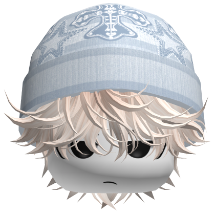 Messy Spikey Hair W/ Skater Beanie Beige V3 Roblox item