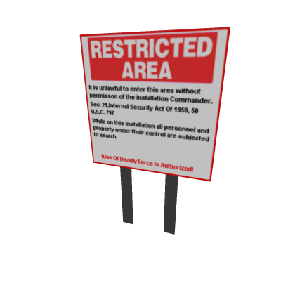 🌌 Military Installation Warning Sign Prop Decor