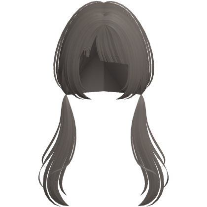 ♡ : messy anime pigtails with bangs in ash brown Roblox item