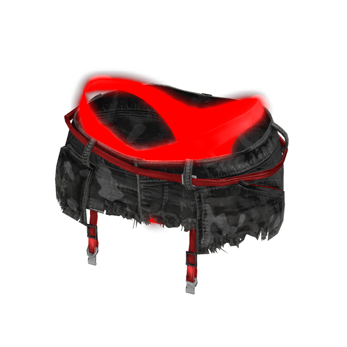 Torn Skirt With Neon Emissive Bikini REd