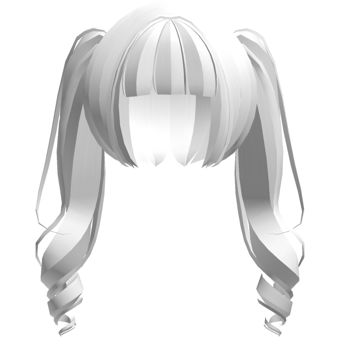 moe neat jirai curly ponytails w bangs white