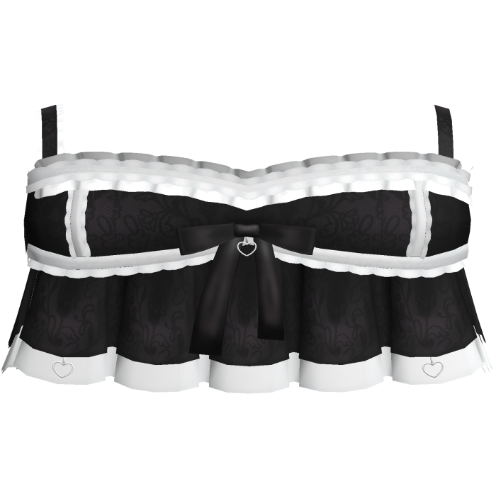 ♡ cute dainty white and black ruffle babydoll top