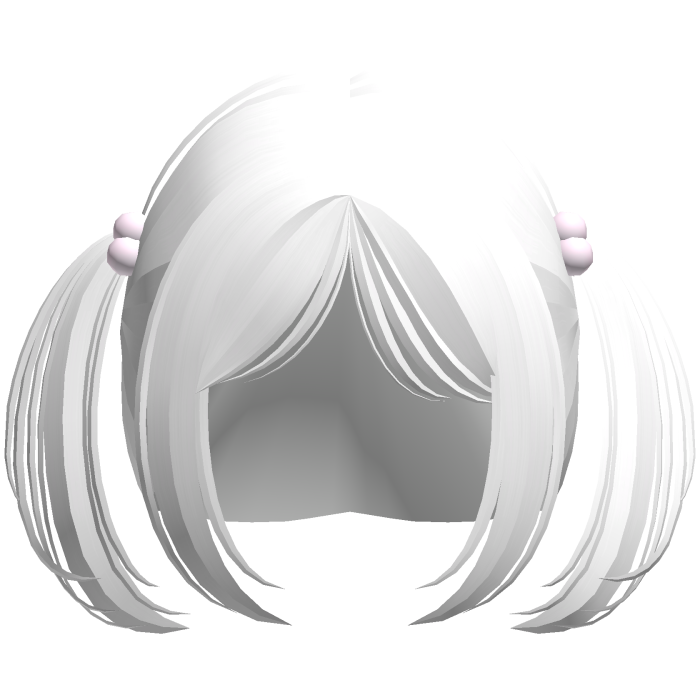 Cute Kawaii Moe Pigtails Hair White