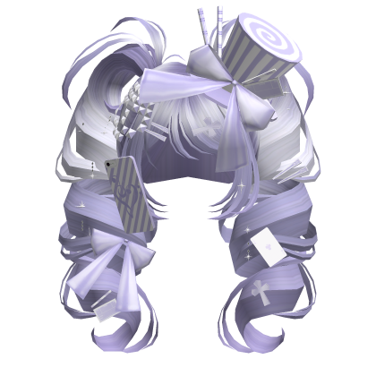 Crazy Curly Magician Pigtails (Lavender) Roblox item