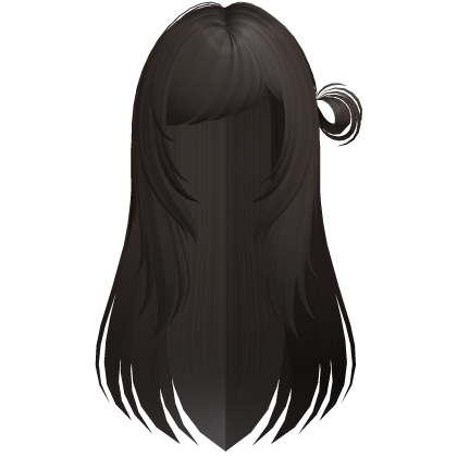 cute wispy shoujo girl bun (deep brown) Roblox item