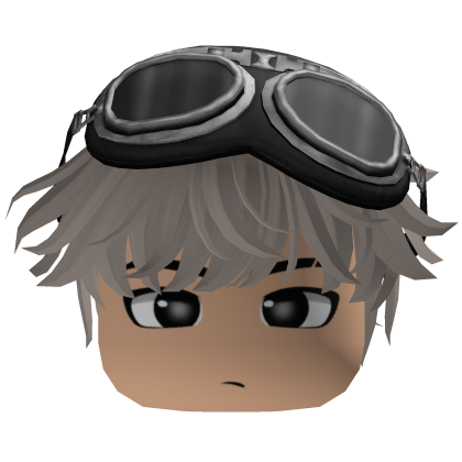 Ash Blonde Messy Fluffy Hair w/ Y2K Goggles Roblox item