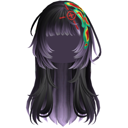 Purple Heatwave Crosshair Punk Flowy Girl Hair