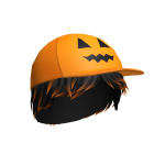 Black Boy Hair with Pumpkin Baseball Cap