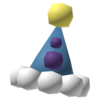 Low Poly Clown Hat Blue