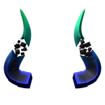 Teal & Dark Blue Fragmented Horns
