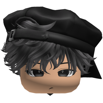 Cute Boy black gray hair with a cap Y2K