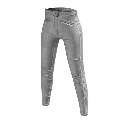 White Leather Biker Pants