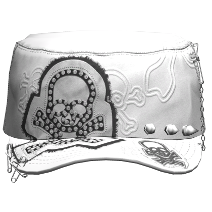 Grunge Punk Skull Cap White&Black