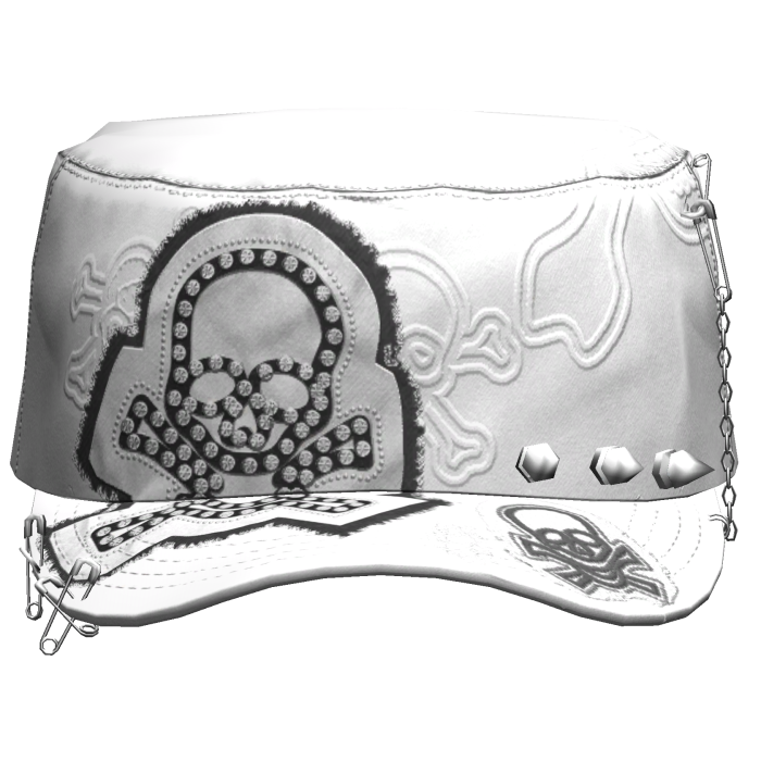 Grunge Punk Skull Cap White&Black