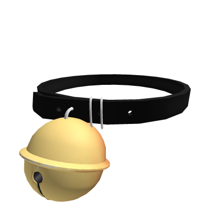 Cute Black Collar w/ Big Gold Bell 1.0 Roblox item