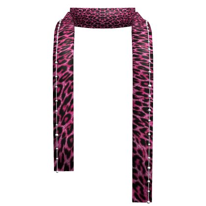 Pink Leopard Y2K Winter Scarf