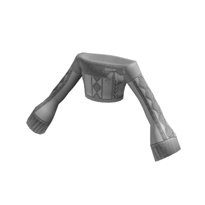 Off Shoulder Crop sweater w bow (Grey) thumbnail