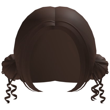 ꒰🐰꒱ Cute Dark Brown Buns Hair with Curly Strands