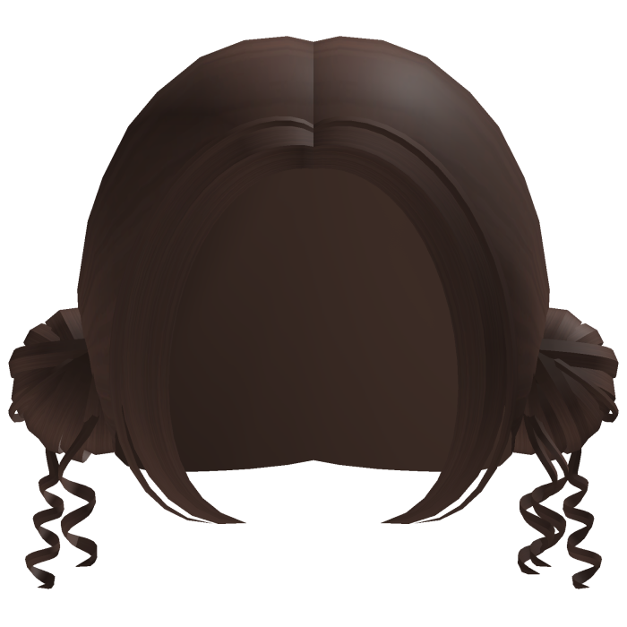 ꒰🐰꒱ Cute Dark Brown Buns Hair with Curly Strands