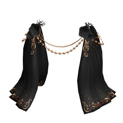 Ethereal Black and Gold Rose Goddess Skirt (1.0)