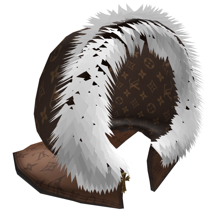 LV Brown Winter Chrome Details Fur Hood