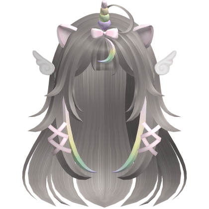 ♡ Kawaii Fluffy Long Ash Brown Moe Unicorn Hair