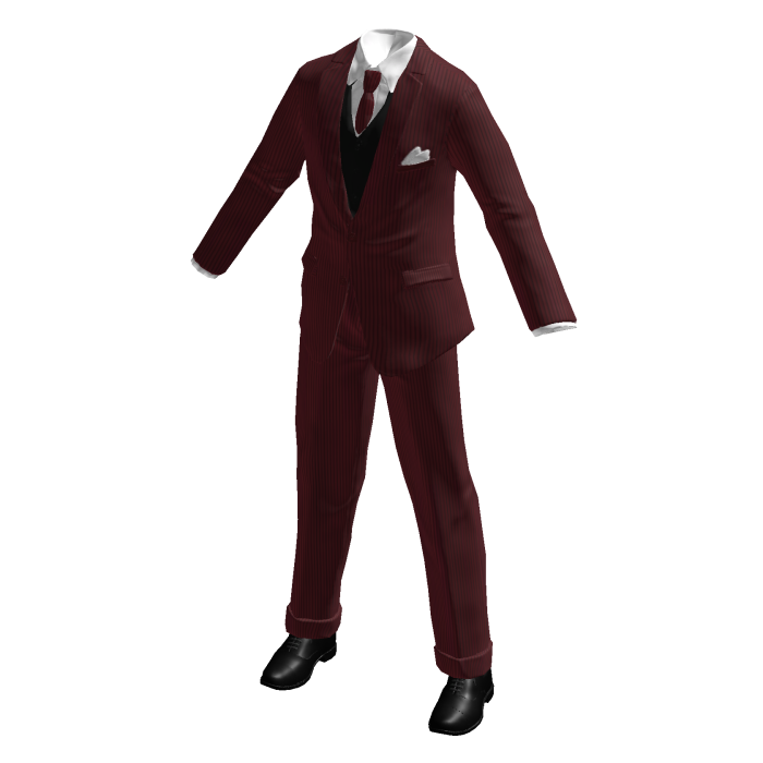 Red Suit Classy Pinstripe Fitted