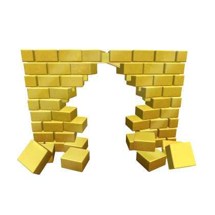 Golden Smashed Brick Wall