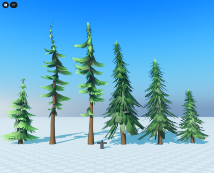 Stylized Pine Tree Set (RECOLORABLE) preview 1