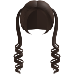 ♡ cute curly high pigtails in brown
