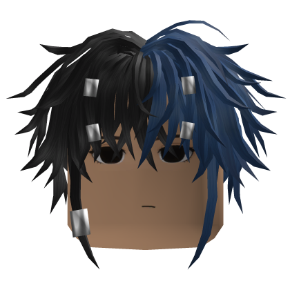Messy Layered Hair w/ Cuffs (Black/Navy)