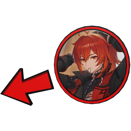 Diluc Pointing Meme Circle Genshin Roblox item
