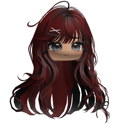 Shoujo Girl Braids w/ Bow Clips (Red&Black) Roblox item