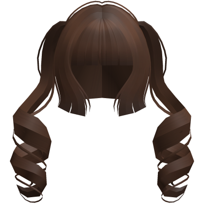 jirai moe hime cut curly ponytails brown