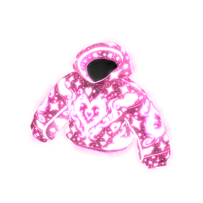 Glow Pink Emissive Heart Hoodie