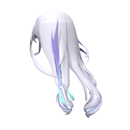 Long Anime Hair Silver Purple Roblox item