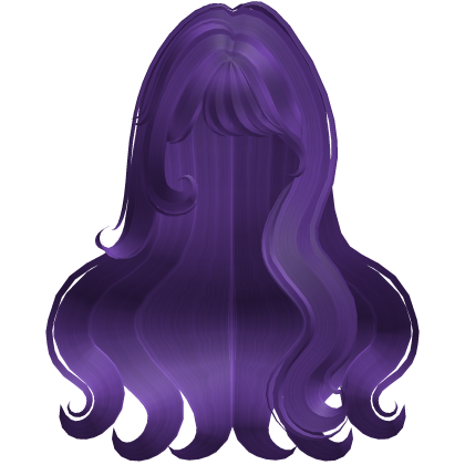 ♡ Cute Fluffy Wavy Hair w/ Bangs (Purple) Roblox item