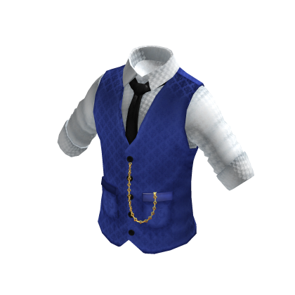 Waistcoat | Rolled up Shirt | White & Blue