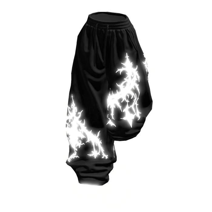 Glowing Emissive Half Raised Baggy Shoe Sweatpants