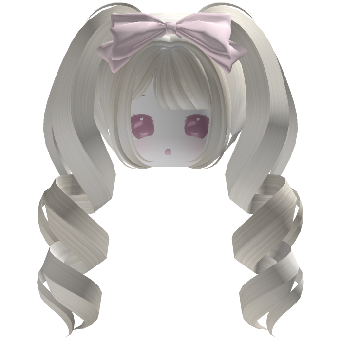 Blonde Pretty Dolly Giant Curled Pigtails w/ Bow
