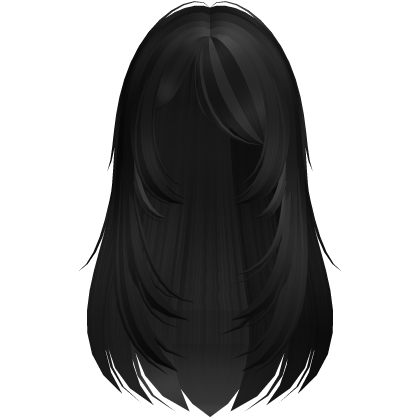 ♡꒰sweet long hair w sideswept bangs black꒱