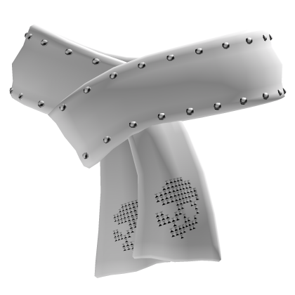 emo studded skull white scarf┆goth vkei punk moe