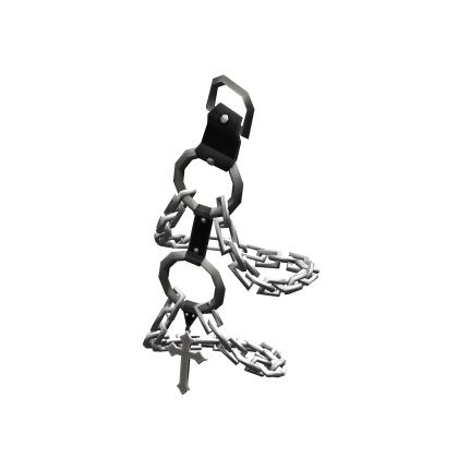 Right Leg Chains w/ Leather Straps › Silver