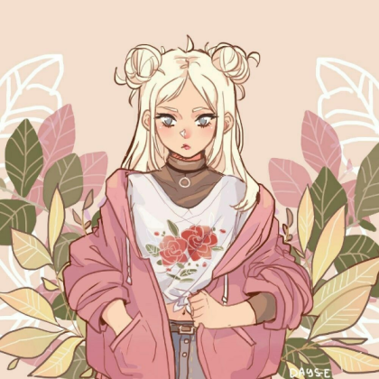 Blond hair girl with flowers Roblox decal