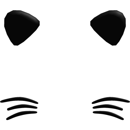 Black Cute Kitty Ears & Whiskers Filter