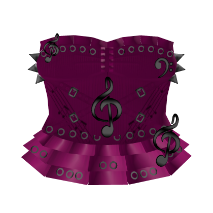 cute dark pink emo spikey musical dress Roblox item