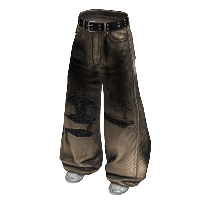 Tan Distressed Rockstar Denim Jeans