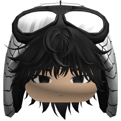 Spider White Hood Boy Messy Black Hair w/ Face Roblox item