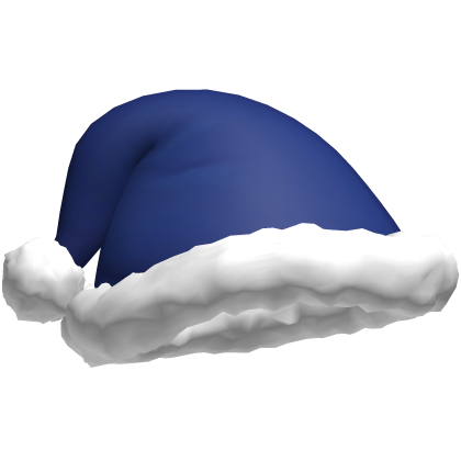 santa hat fluffy blue
